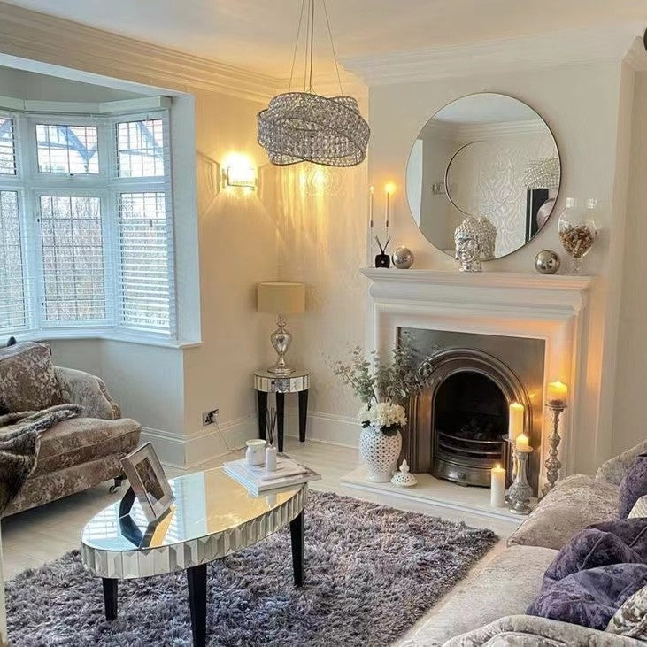 Round Crystal Ring Chandelier in Silver/Gold Finish for Lowg-ceiling