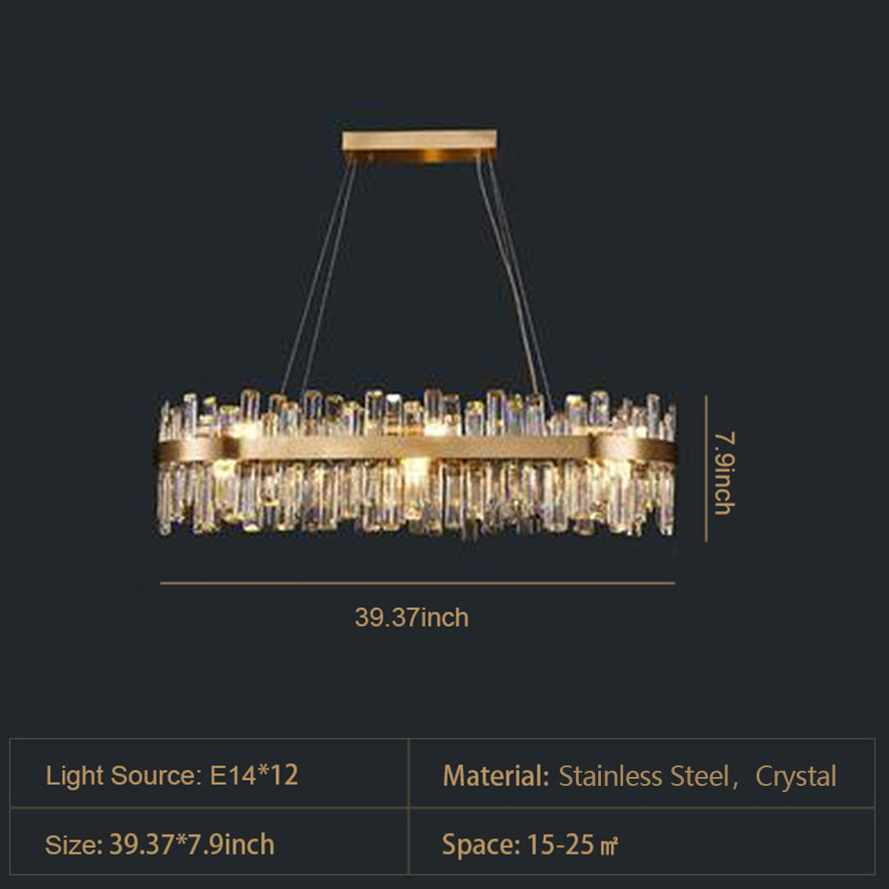 Round Ring Crystal Chandelier Luxury Modern Ceiling Fixtures Light For Living And Dining Room