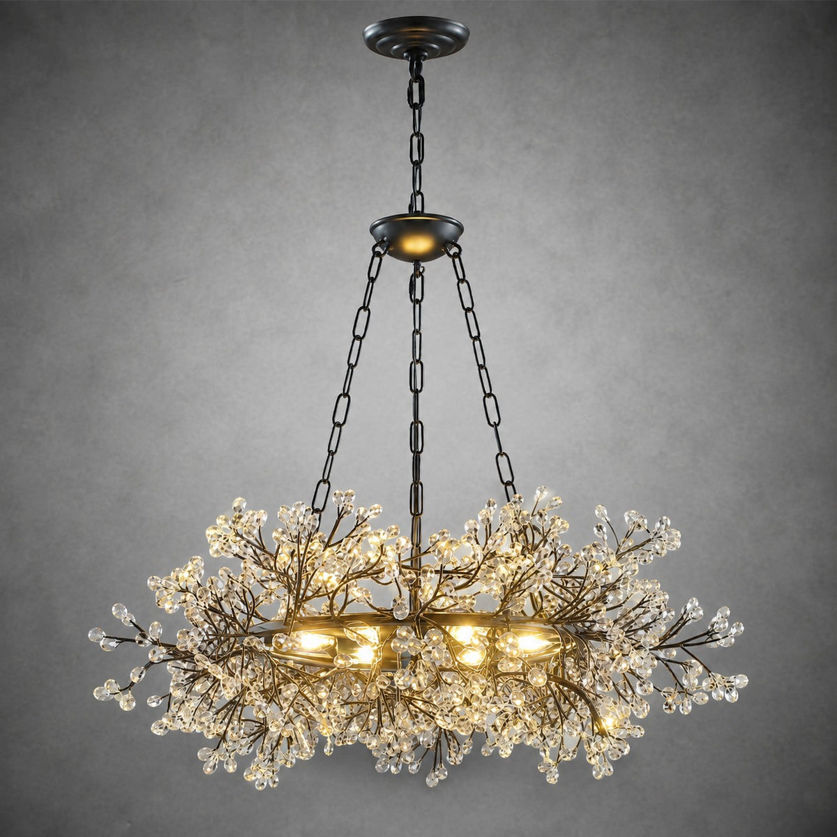 Rowan Twig Round Black Chandelier 31.5"D
