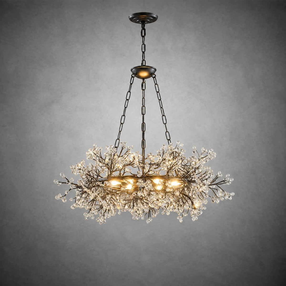 Rowan Twig Round Black Chandelier 31.5"D
