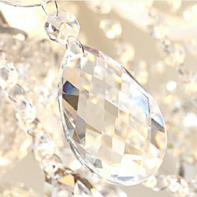 Rustic Antique European Candle Crystal Chandelier Popular Farmhouse Ceiling Light Fixture For Living Room