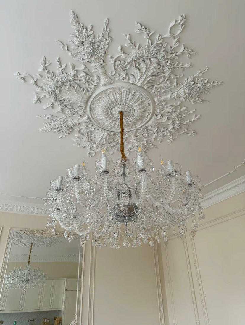 Rustic Antique European Candle Crystal Chandelier Popular Farmhouse Ceiling Light Fixture For Living Room