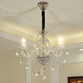 Rustic Antique European Candle Crystal Chandelier Popular Farmhouse Ceiling Light Fixture For Living Room