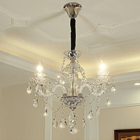 Rustic Antique European Candle Crystal Chandelier Popular Farmhouse Ceiling Light Fixture For Living Room