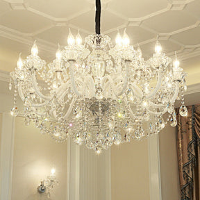 Rustic Antique European Candle Crystal Chandelier Popular Farmhouse Ceiling Light Fixture For Living Room