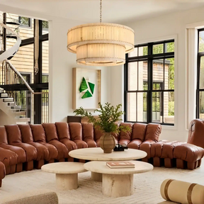 Lux Marcus Alabaster Round Tiered Chandelier