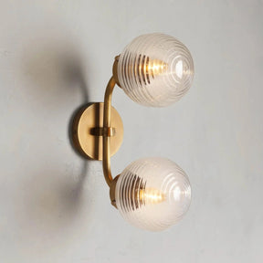 Sayre Linear Glass Globe Two Head Wall Sconce