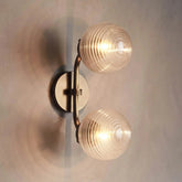 Sayre Linear Glass Globe Two Head Wall Sconce