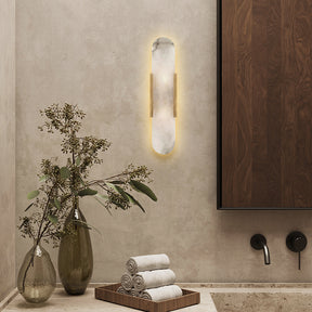 Eartha Modern Alabaster Bedroom Sconce, Indoor Wall Light