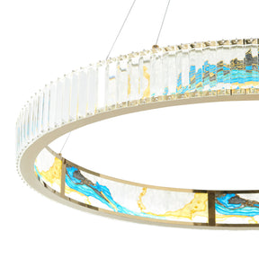Sharyn Modern Round Colorful Crystal Chandelier