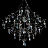 Silver 31.5" Round Crystal Raindrop Chandelier for Modern Homes