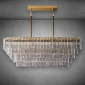 Sireno Clear Glass Rectangular Chandelier 59" 77"