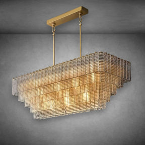 Sireno Clear Glass Rectangular Chandelier 59" 77"