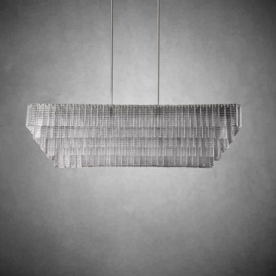 Sireno Clear Glass Rectangular Chandelier 59" 77"