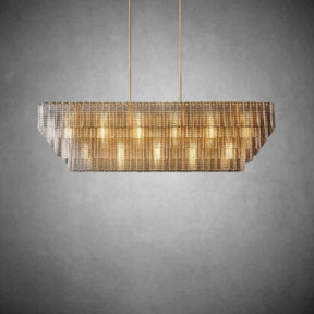 Sireno Clear Glass Rectangular Chandelier 59" 77"