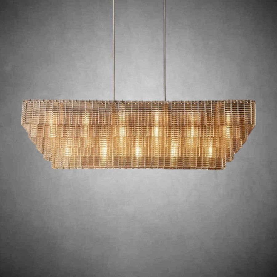 Sireno Clear Glass Rectangular Chandelier 59" 77"