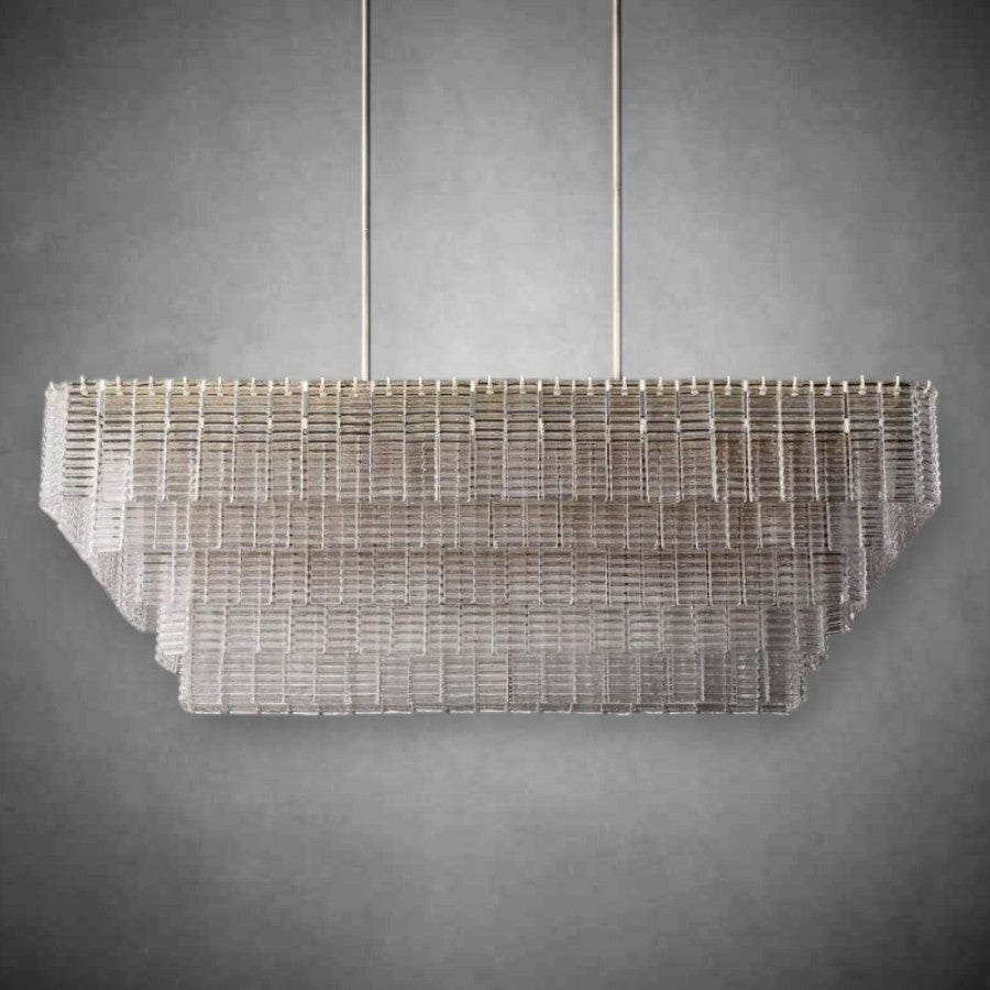 Sireno Clear Glass Rectangular Chandelier 59" 77"