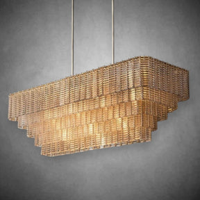 Sireno Clear Glass Rectangular Chandelier 59" 77"