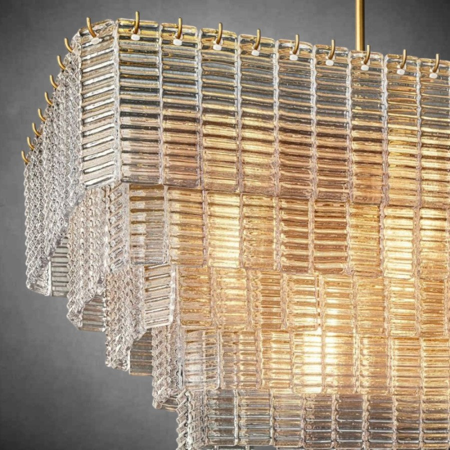 Sireno Clear Glass Rectangular Chandelier 59" 77"