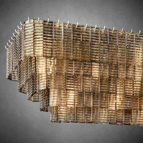 Sireno Smoke Glass Rectangular Chandelier 59" 77"