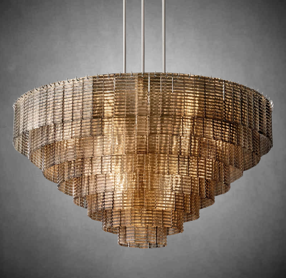 Sireno Smoke Glass Round Chandelier