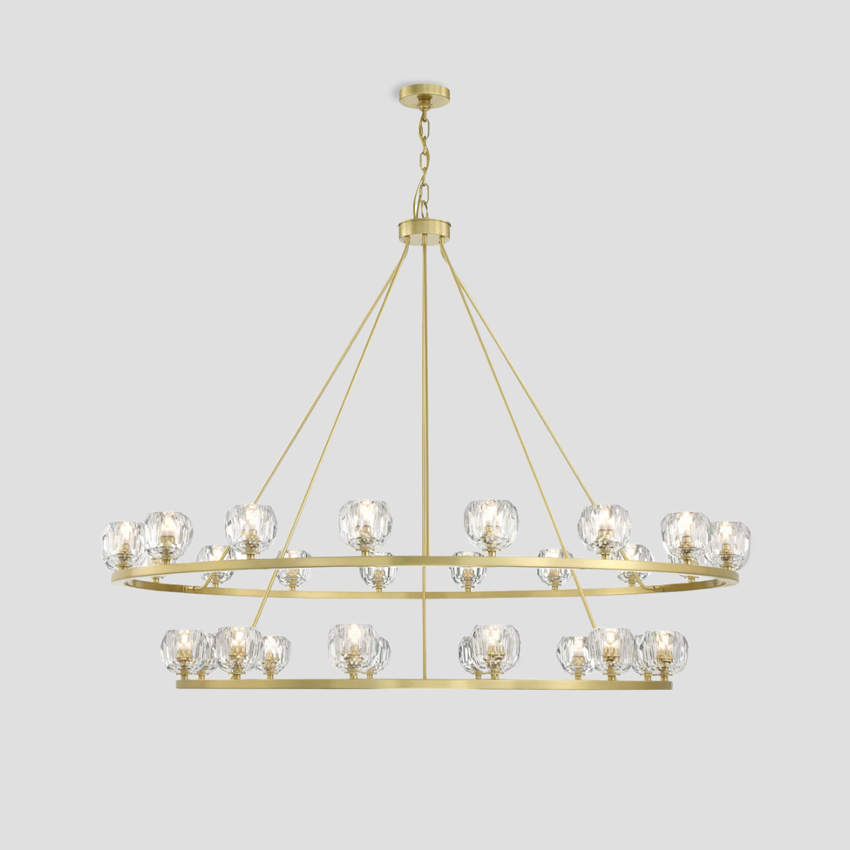 Seraphim Tiered Crystal/Stone Chandelier 59"