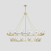 Seraphim Tiered Crystal/Stone Chandelier 59"