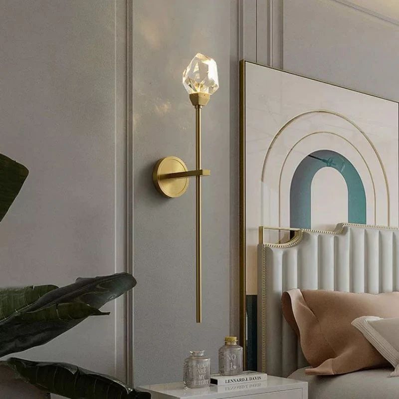 Slipe Faceted Crystal Prisms Wall Sconce (Rod)