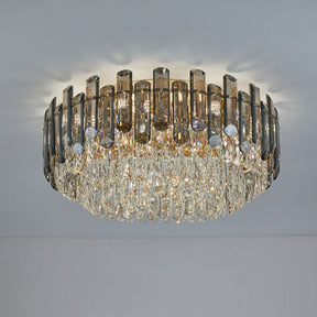 Luxury Large Flush Mounted K9 Crystal Chandelier