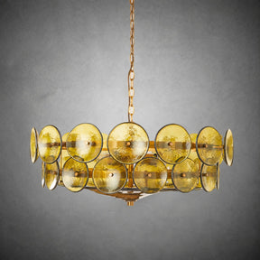 Solaris Amber Glass Disc Chandelier