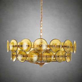 Solaris Amber Glass Disc Chandelier