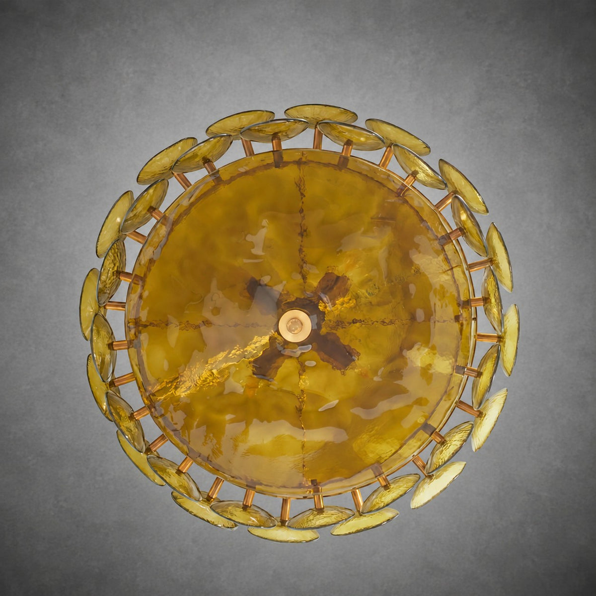 Solaris Amber Glass Disc Chandelier