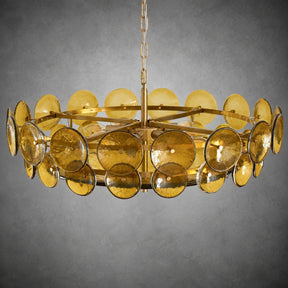 Solaris Amber Glass Disc Chandelier