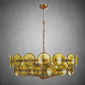 Solaris Amber Glass Disc Chandelier