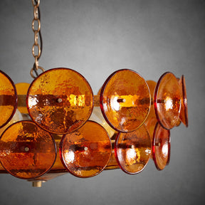 Solaris Amber Glass Disc Chandelier