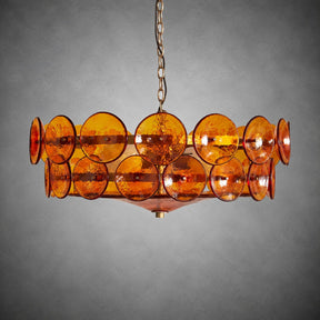 Solaris Amber Glass Disc Chandelier