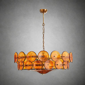 Solaris Amber Glass Disc Chandelier