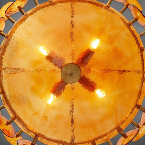 Solaris Amber Glass Disc Chandelier