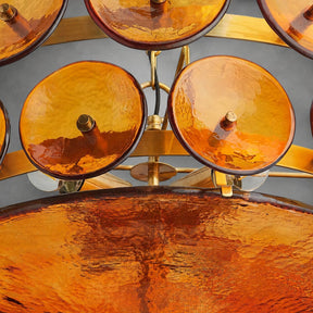 Solaris Amber Glass Disc Chandelier