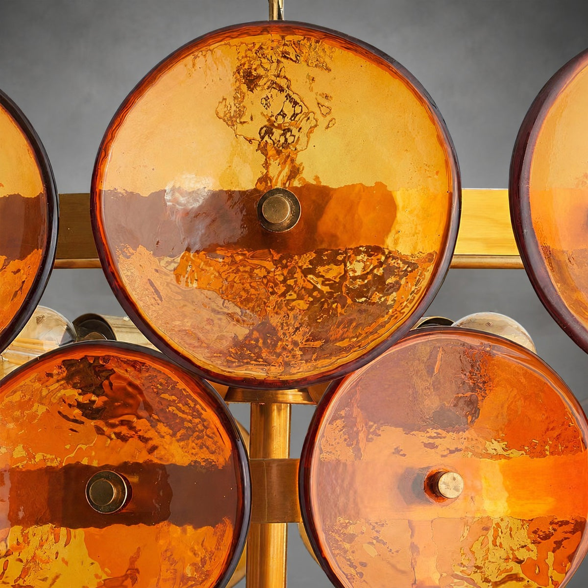 Solaris Amber Glass Disc Chandelier