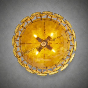 Solaris Amber Glass Disc Chandelier