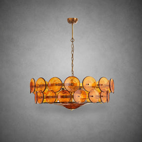 Solaris Amber Glass Disc Chandelier