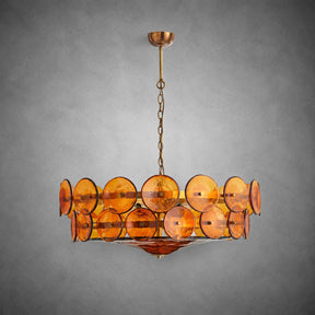 Solaris Amber Glass Disc Chandelier