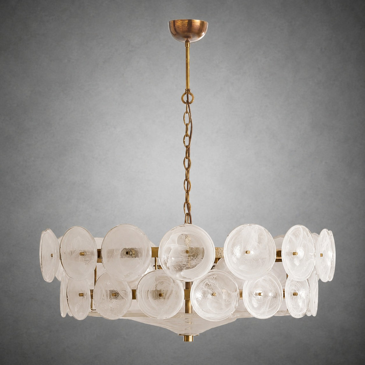 Solaris Amber Glass Disc Chandelier