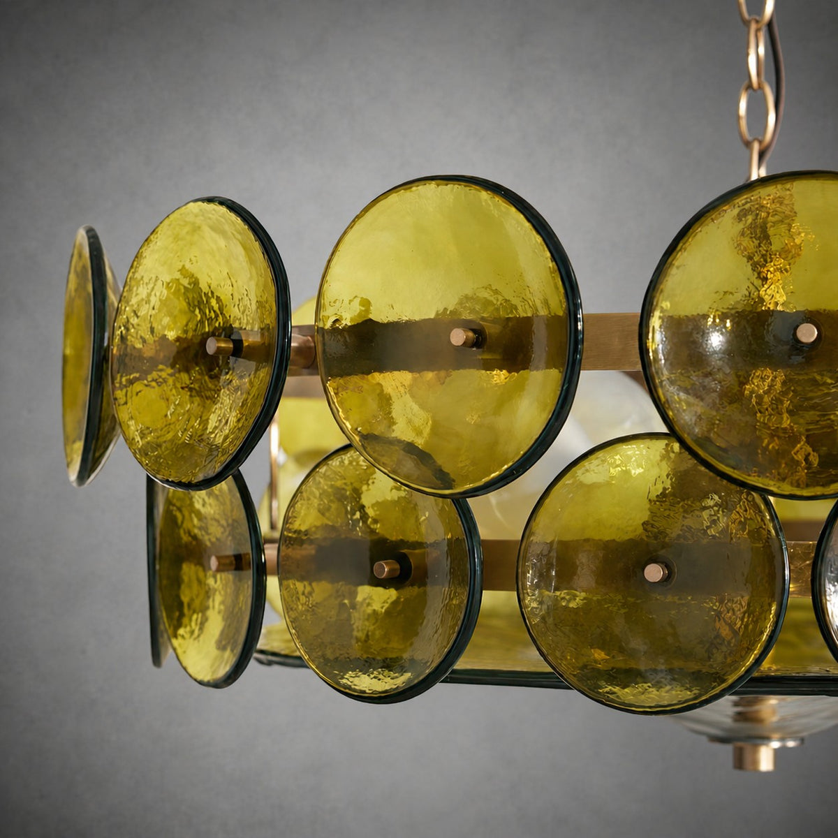 Solaris Amber Glass Disc Chandelier