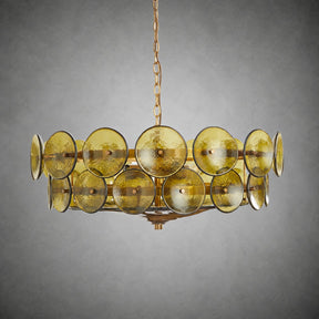 Solaris Amber Glass Disc Chandelier