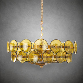 Solaris Amber Glass Disc Chandelier
