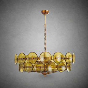 Solaris Amber Glass Disc Chandelier
