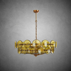 Solaris Amber Glass Disc Chandelier