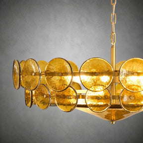 Solaris Amber Glass Disc Chandelier